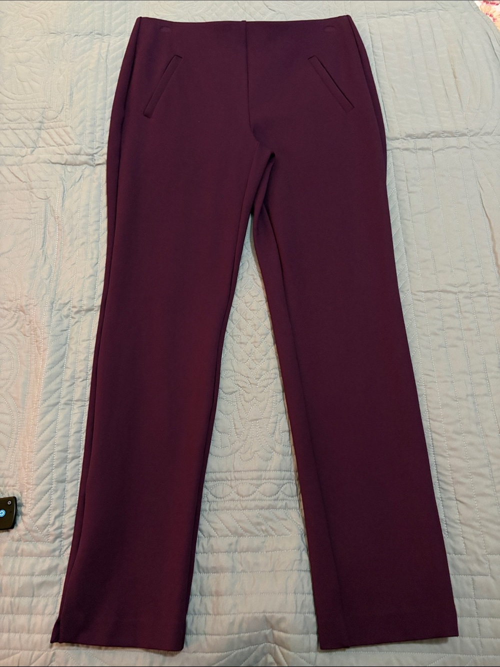 Chico's Plum Straight-Leg Trousers